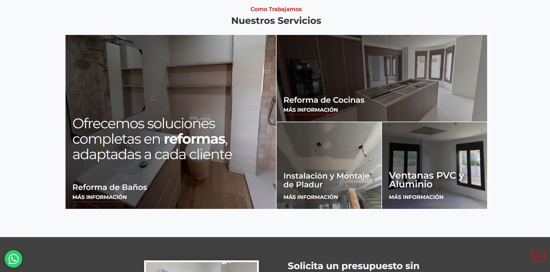 Imagen de secciones de web de reformas